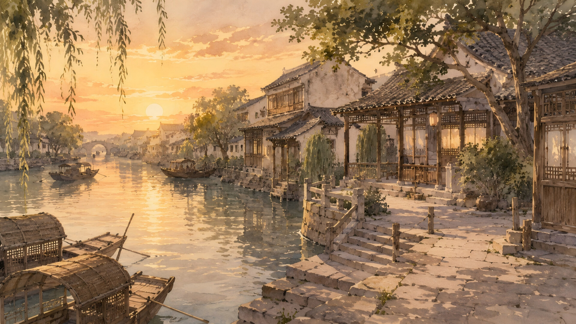 Drifting on the river at dusk screenshot 1