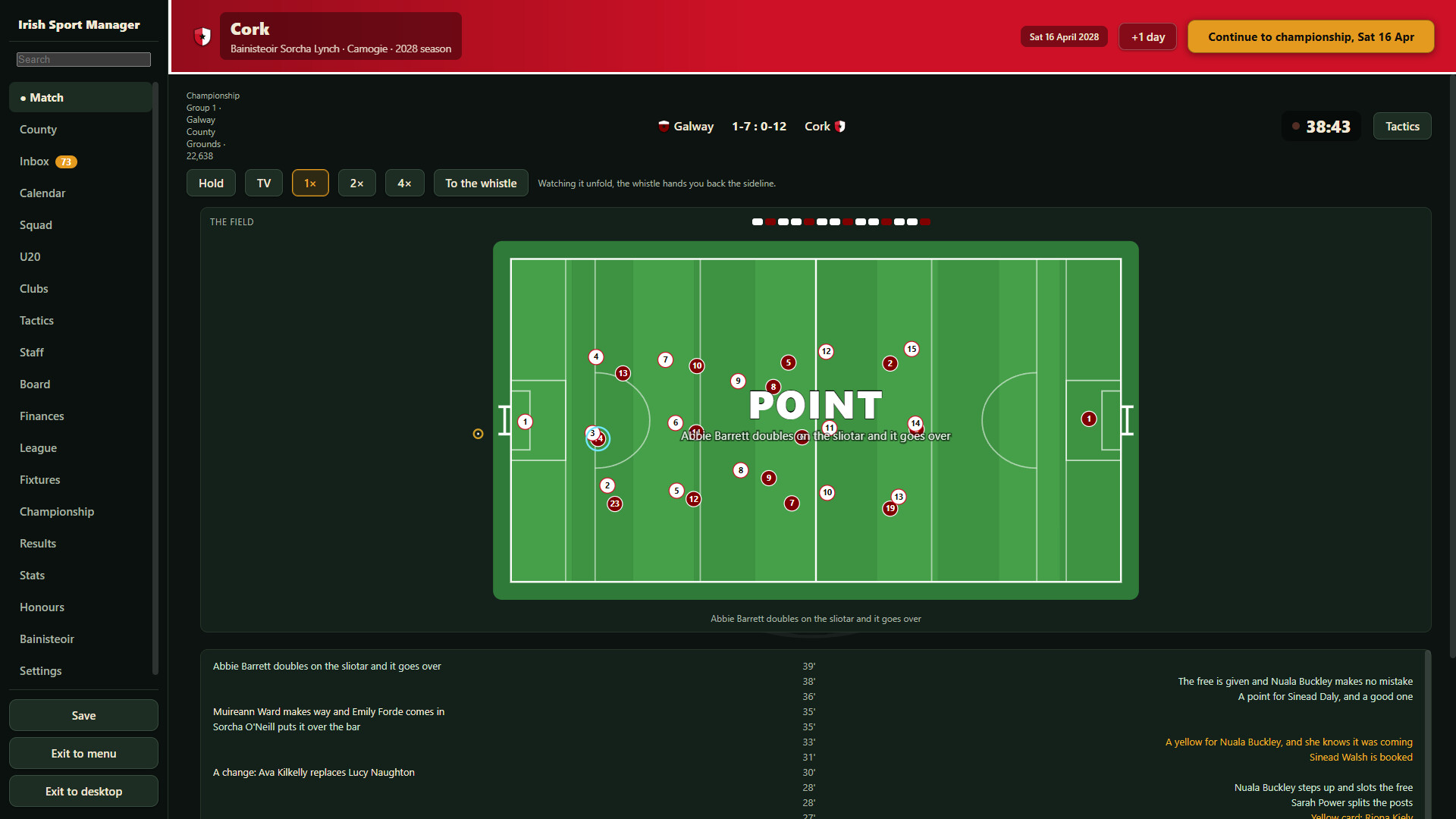 Irish Sport Manager screenshot 2
