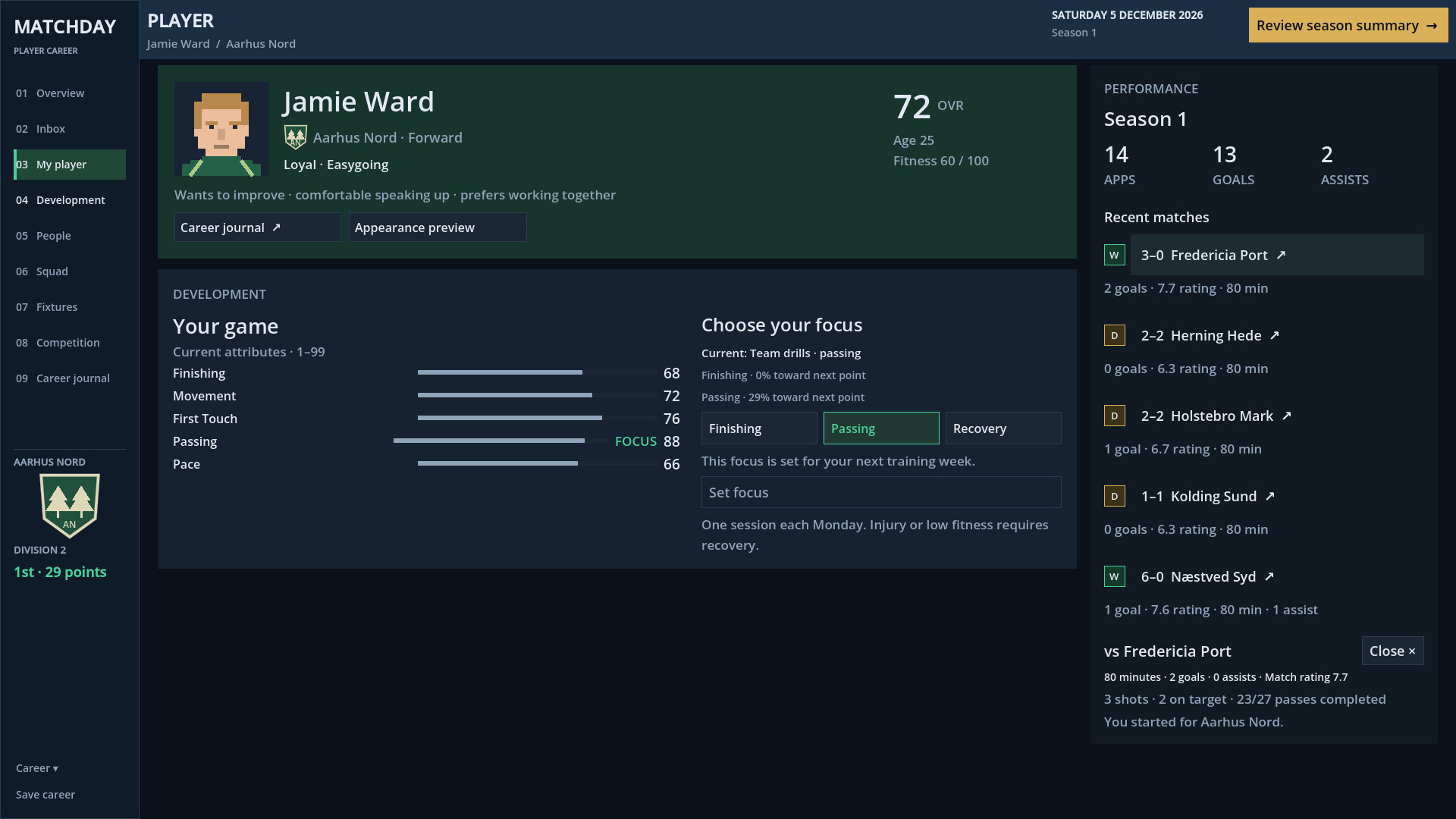 Matchday: Player Career screenshot 4
