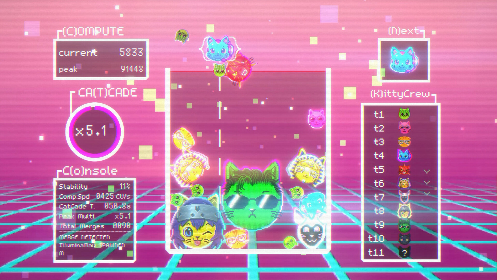 CyberKitty: Neon Merge screenshot 3