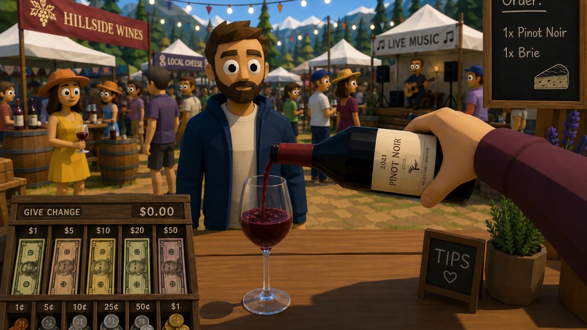 Outdoor Wine Market Simulator screenshot 1