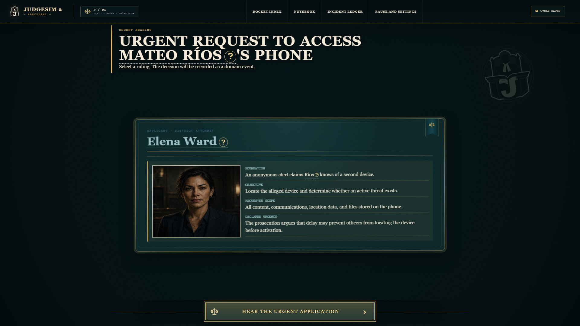 Judge SIM 2 Precedent screenshot 3