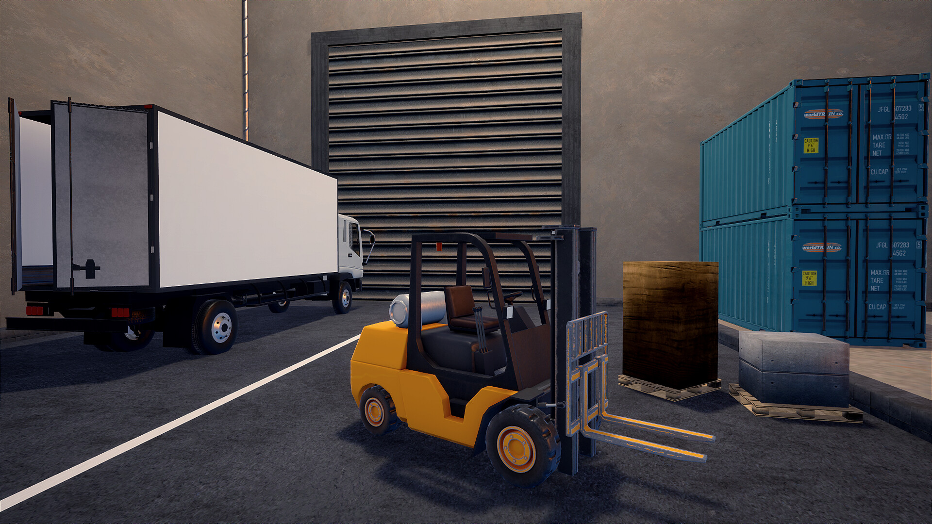 Forklift Logistics Simulator trailer