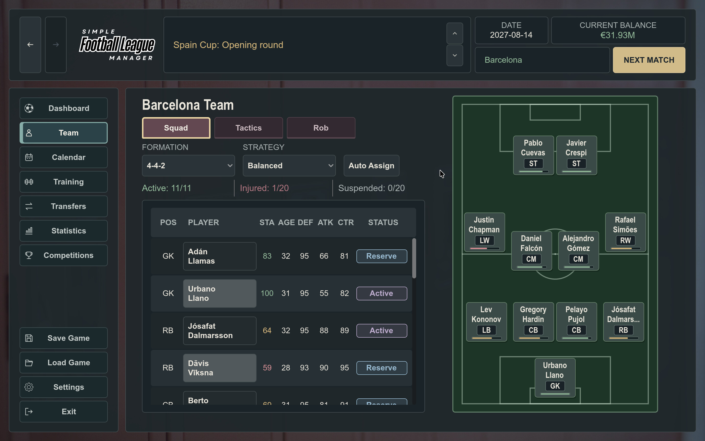 Simple Football League Manager screenshot 2