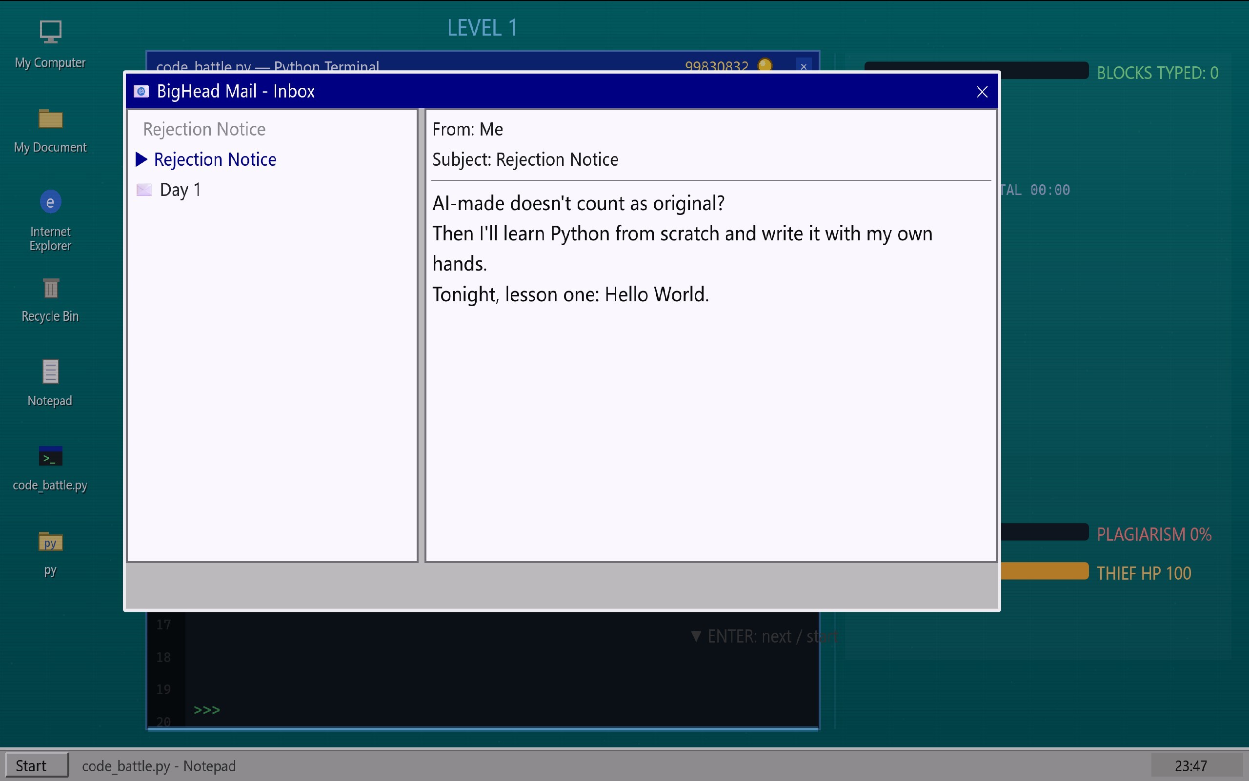 HAND-CODED BATTLE screenshot 3