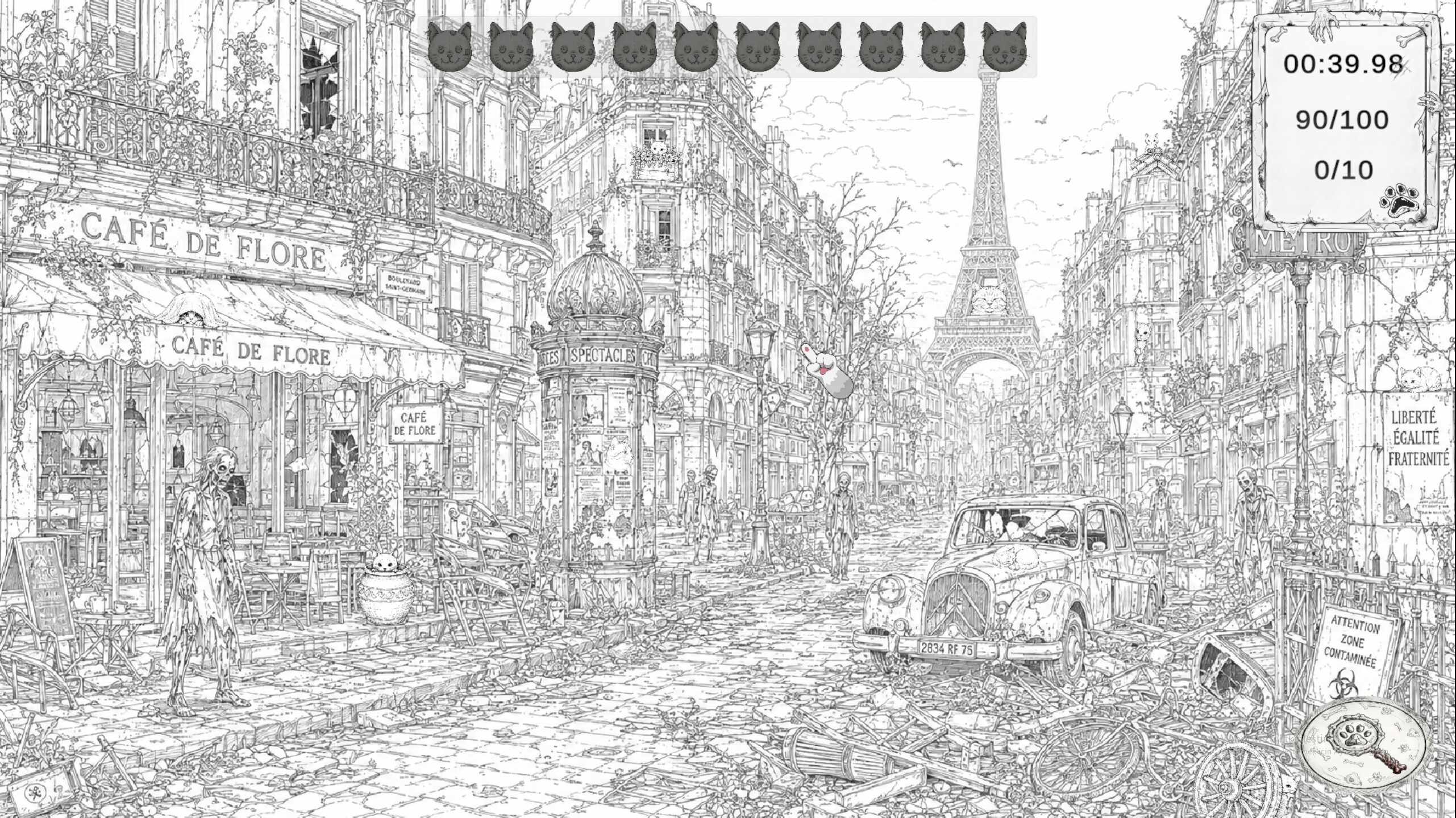 Zombie Mystery: 100 Hidden Cats screenshot 5