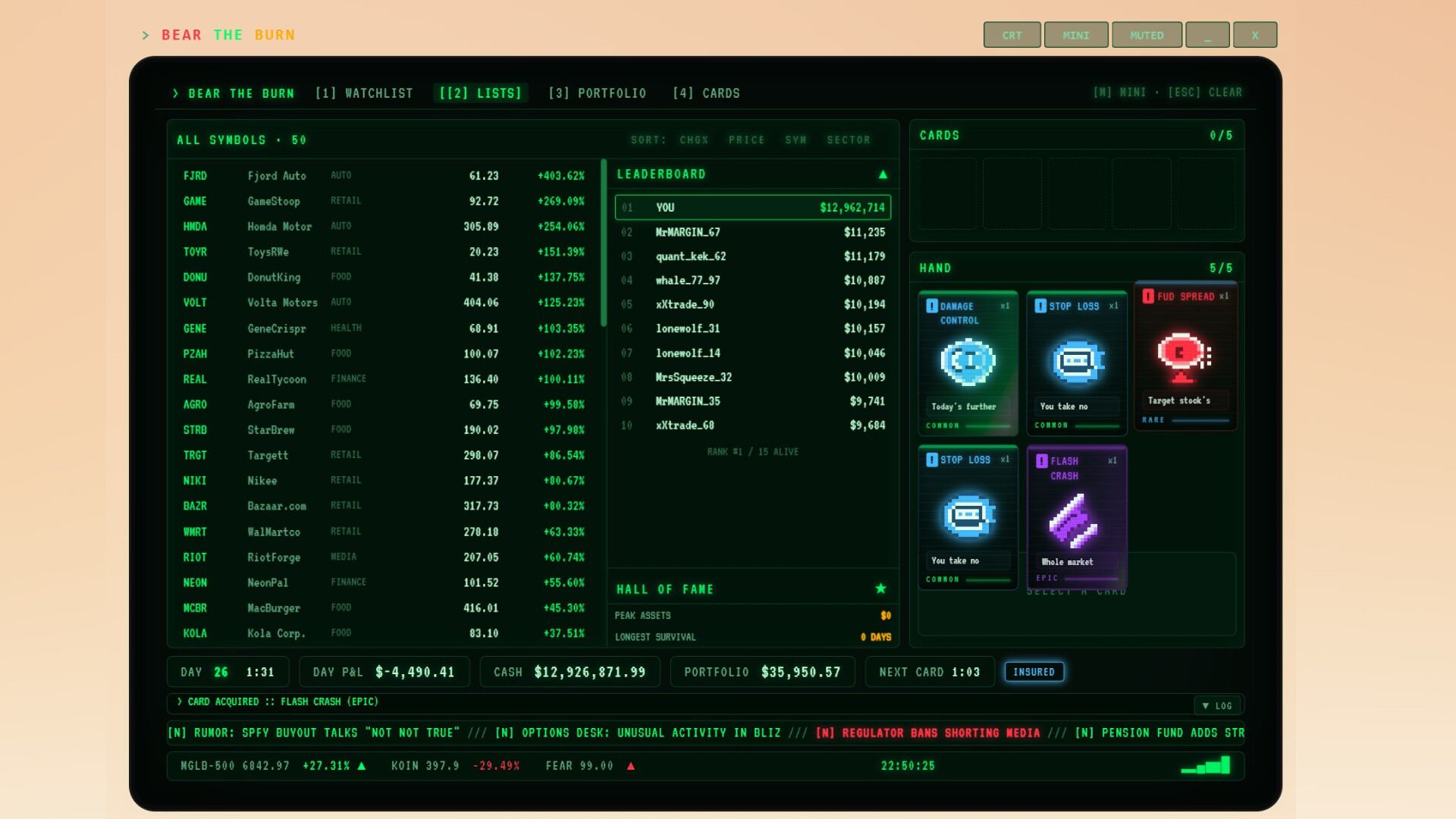BEAR THE BURN: A Stock Market Deckbuilder screenshot 5