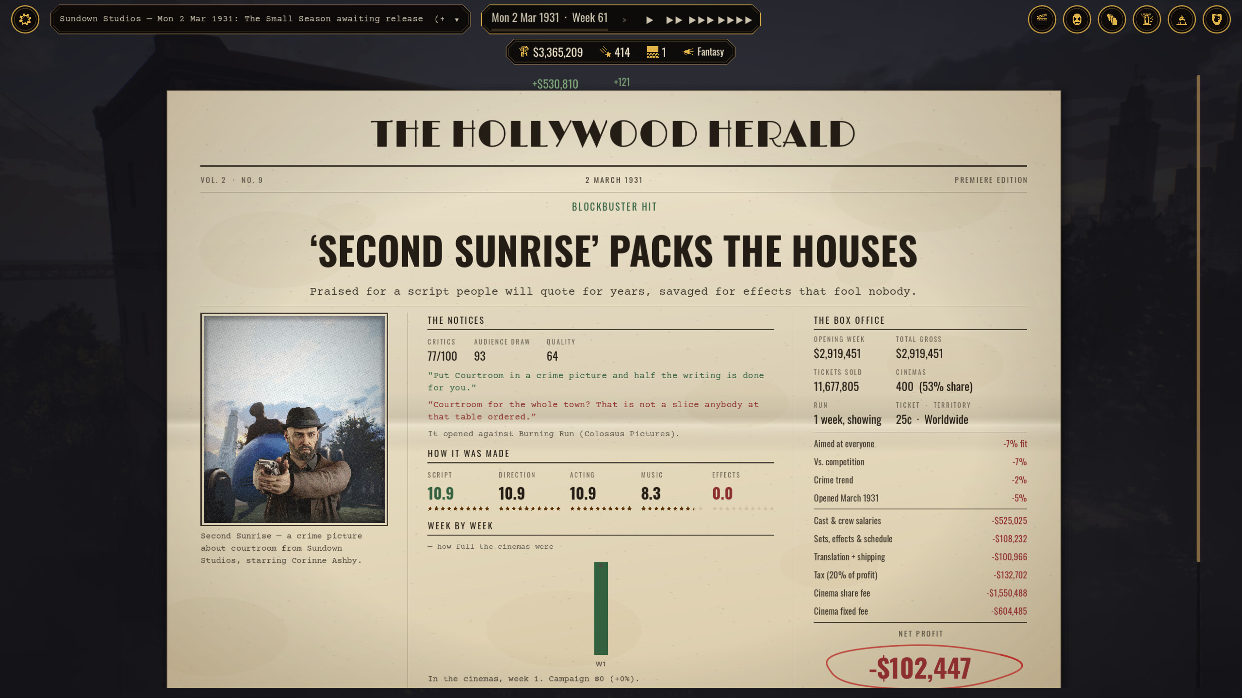 Backlot: Hollywood Studio Tycoon screenshot 4