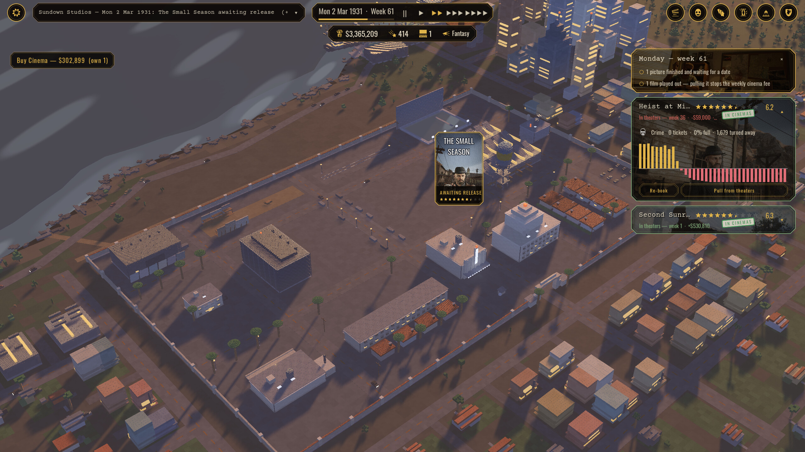 Backlot: Hollywood Studio Tycoon screenshot 2