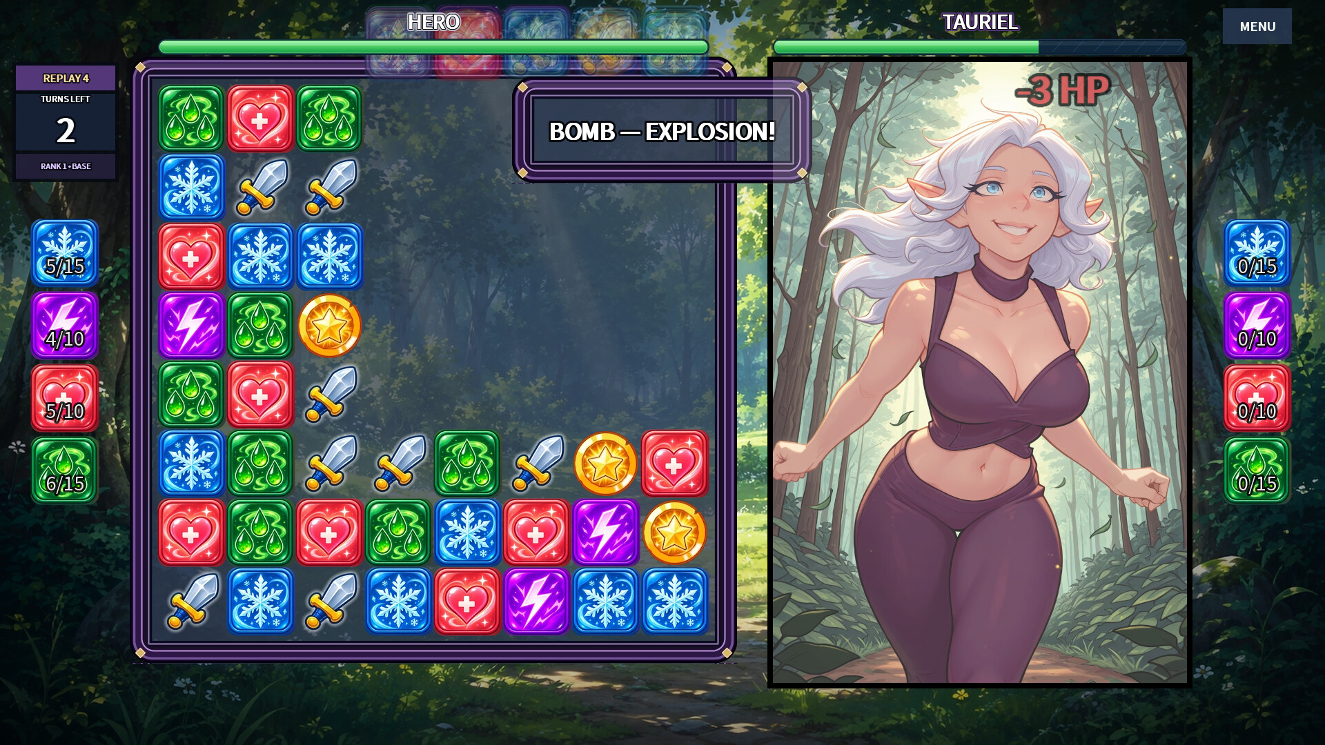 ELF STRIP DUEL: HENTAI MATCH 3 screenshot 2