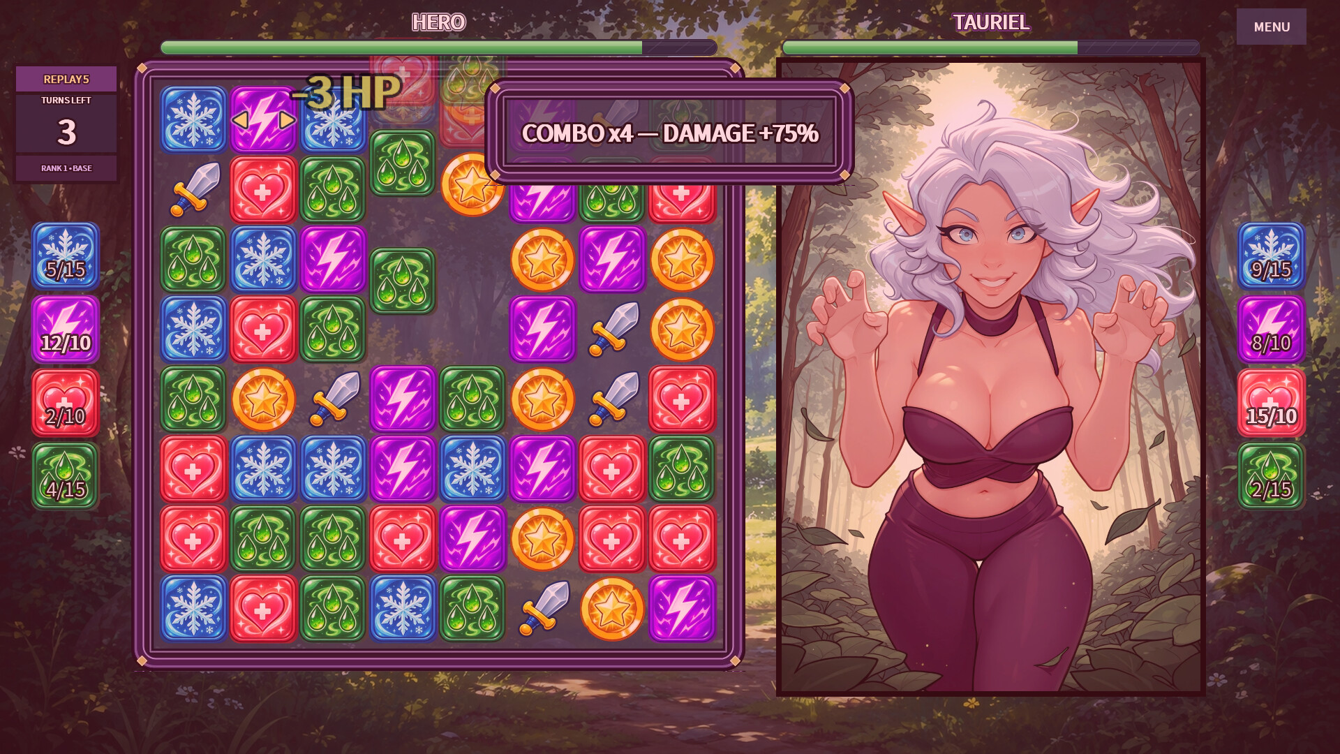ELF STRIP DUEL: HENTAI MATCH 3 screenshot 4