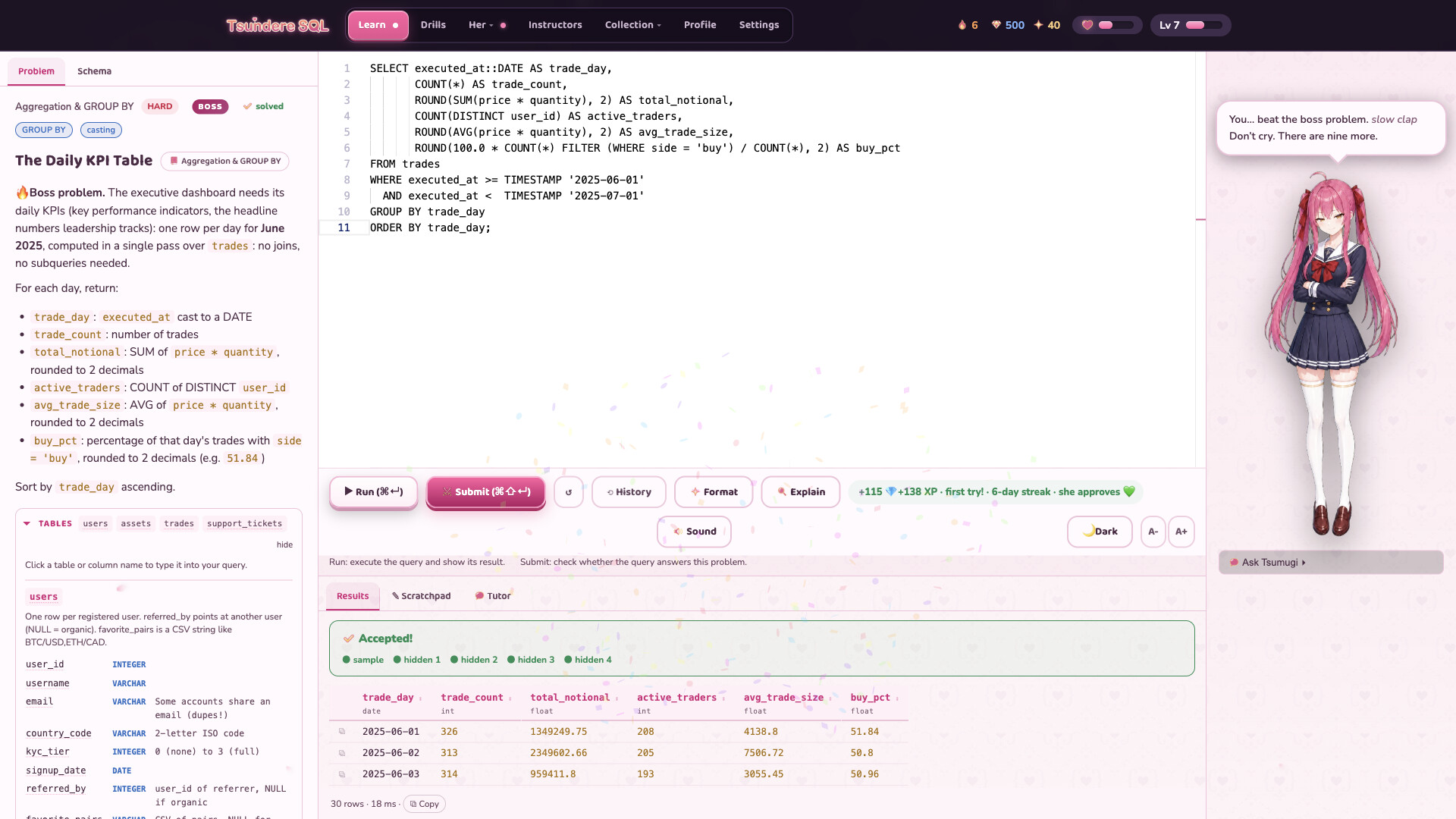 TsundereSQL screenshot 2