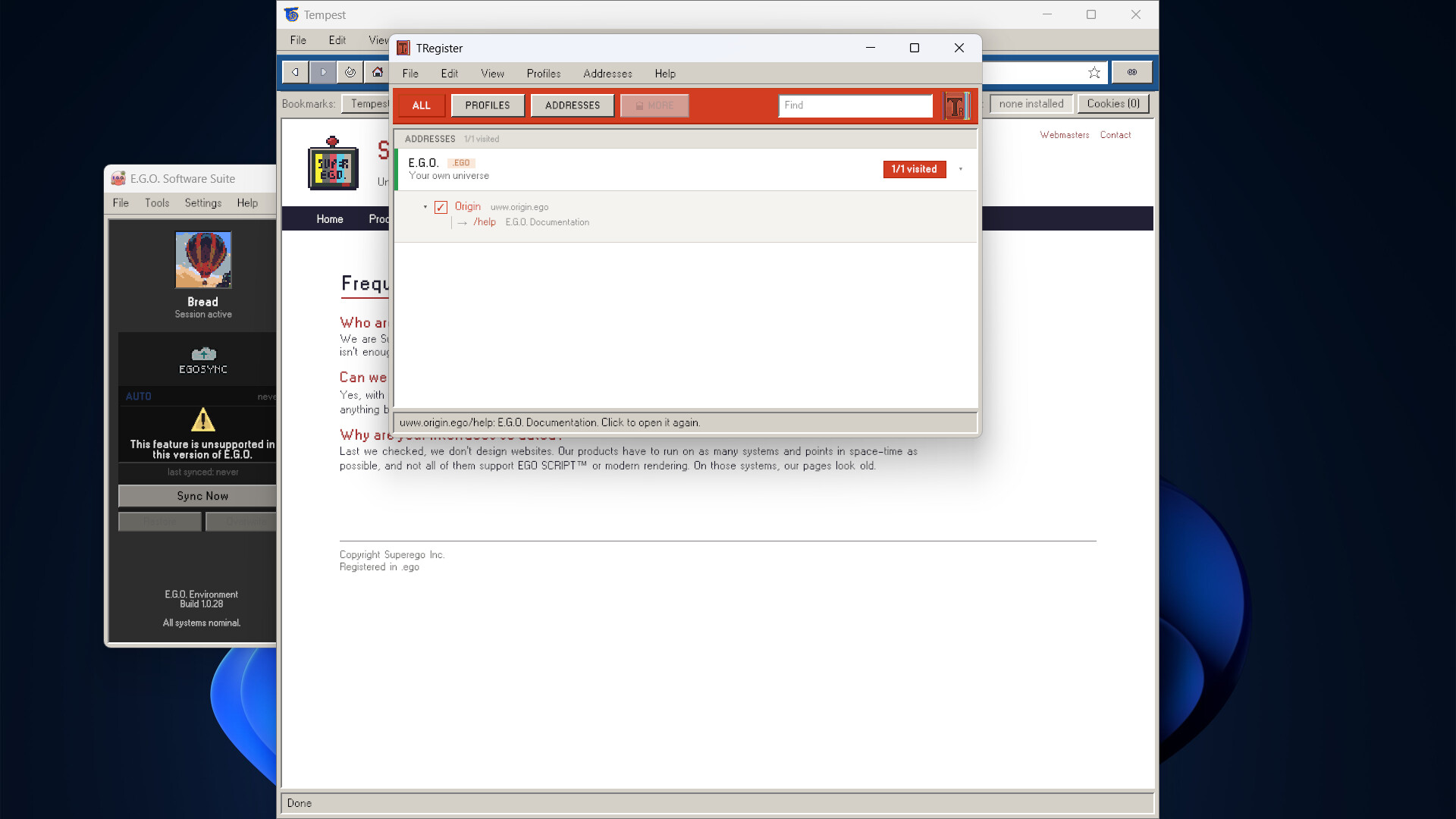 E.G.O. Software Suite screenshot 2