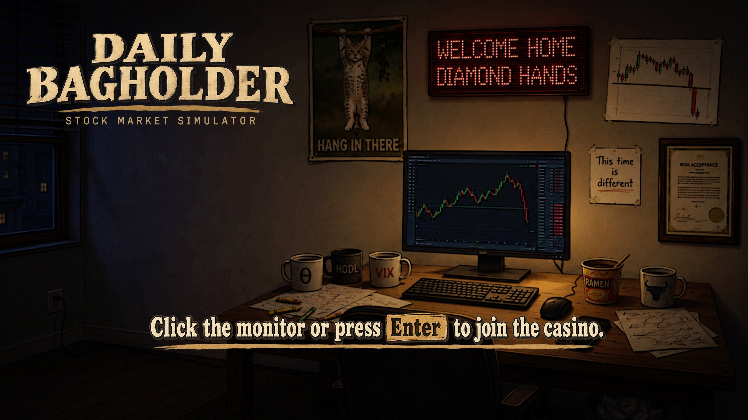 Daily Bagholder: Stock Market Simulator screenshot 1