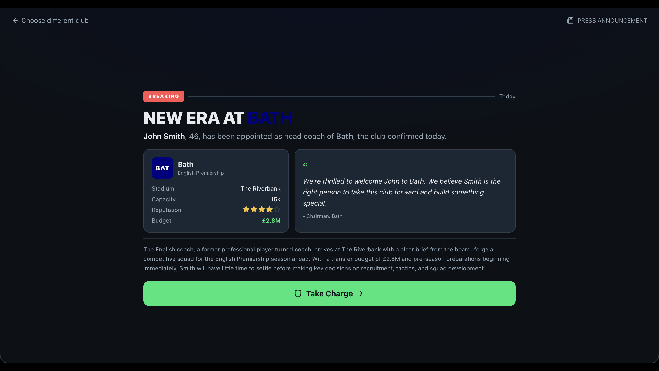 Rugby Head Coach screenshot 1