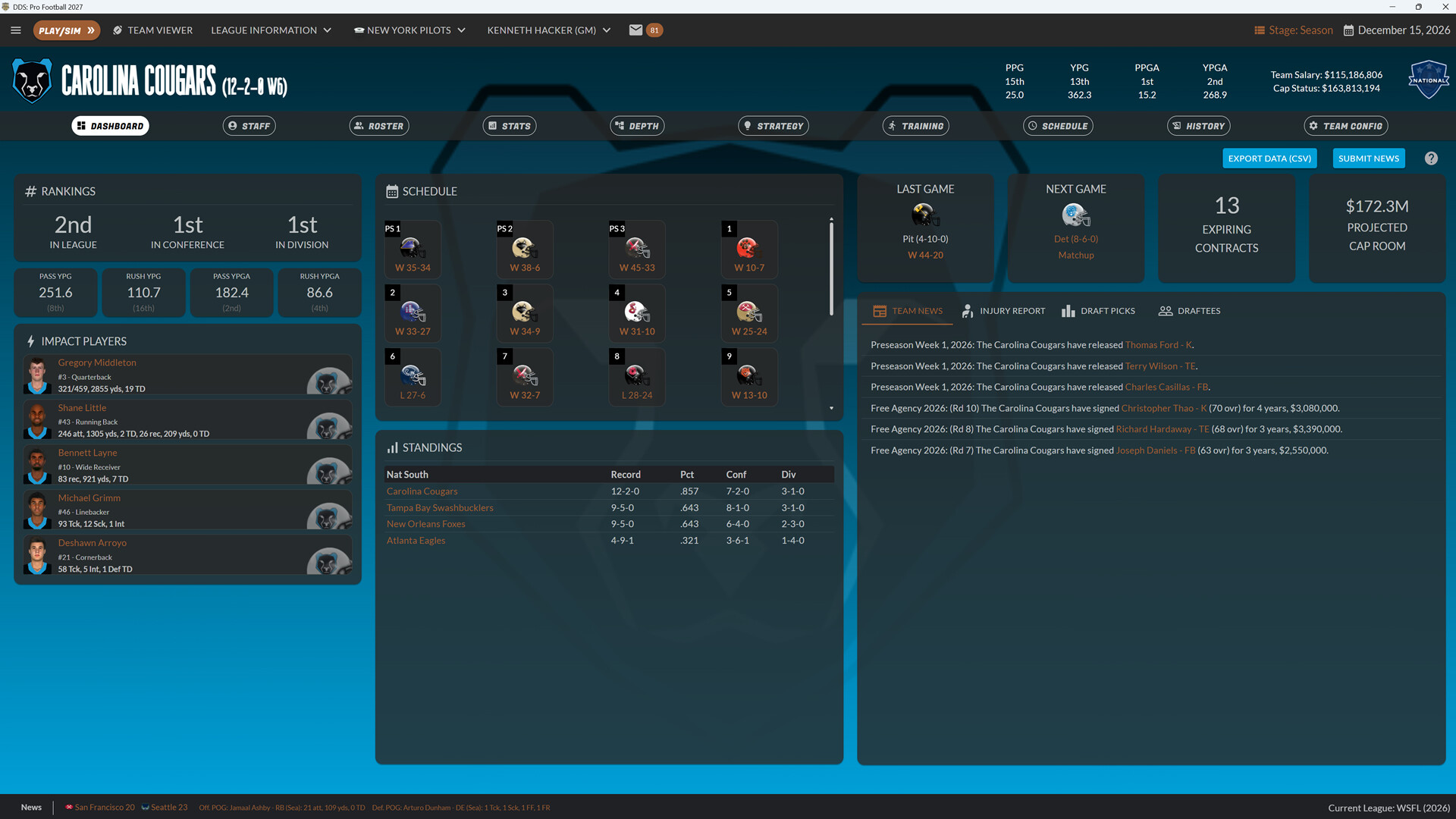 Draft Day Sports: Pro Football 27 screenshot 1