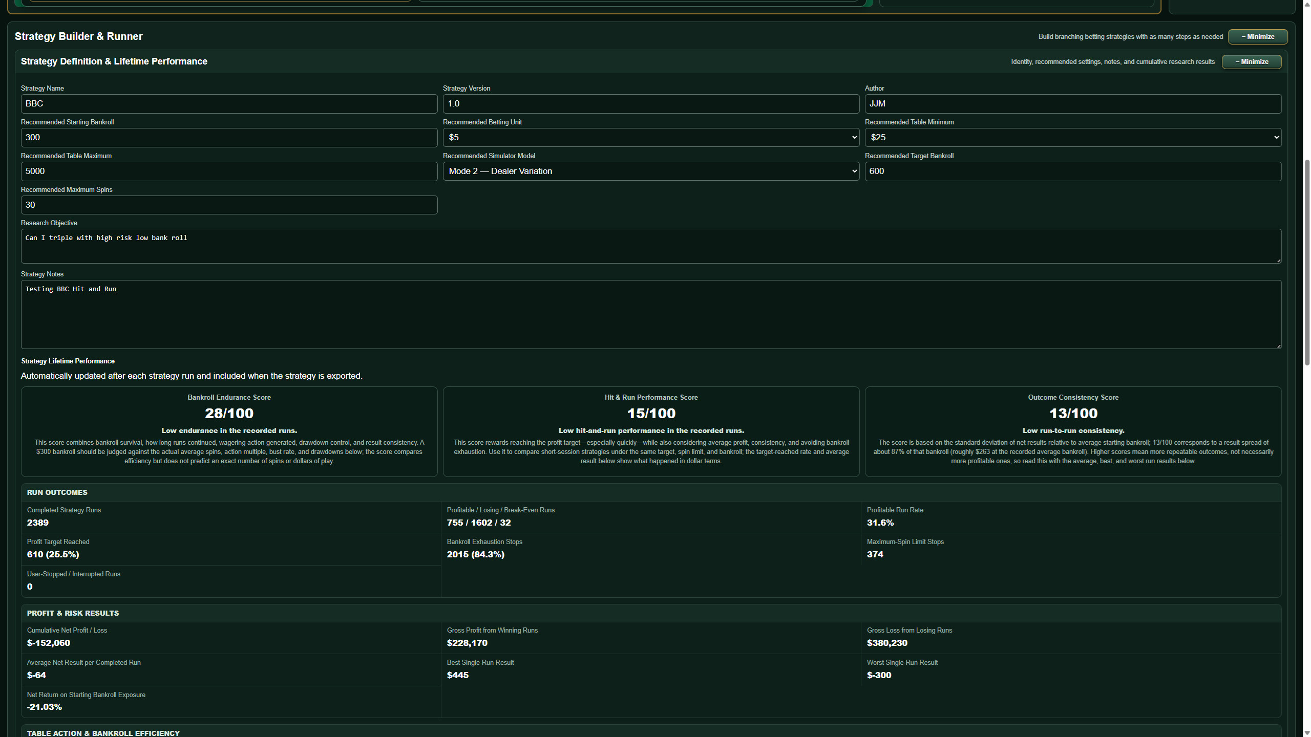 Roulette Strategy Research Lab screenshot 3