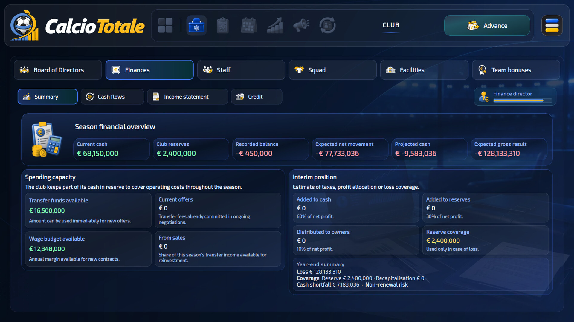 Calcio Totale screenshot 2