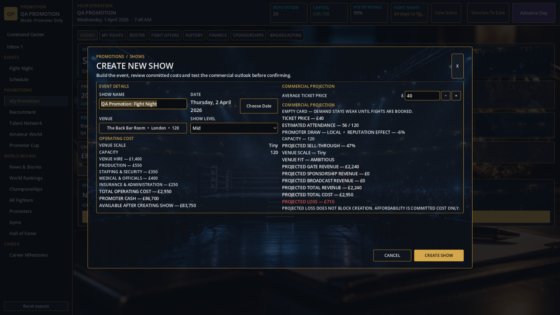 THE FIGHT BUSINESS: BOXING MANAGER screenshot 2