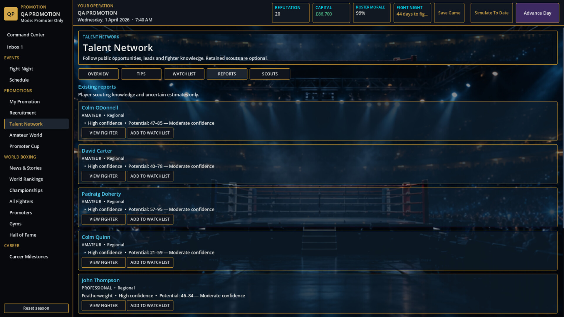 THE FIGHT BUSINESS: BOXING MANAGER screenshot 4