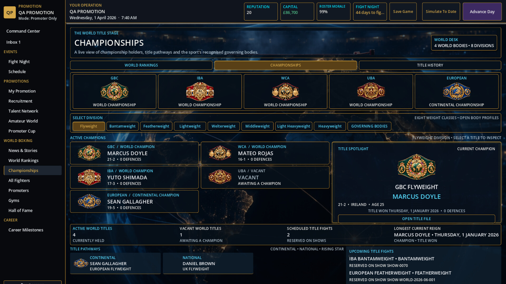 THE FIGHT BUSINESS: BOXING MANAGER screenshot 3