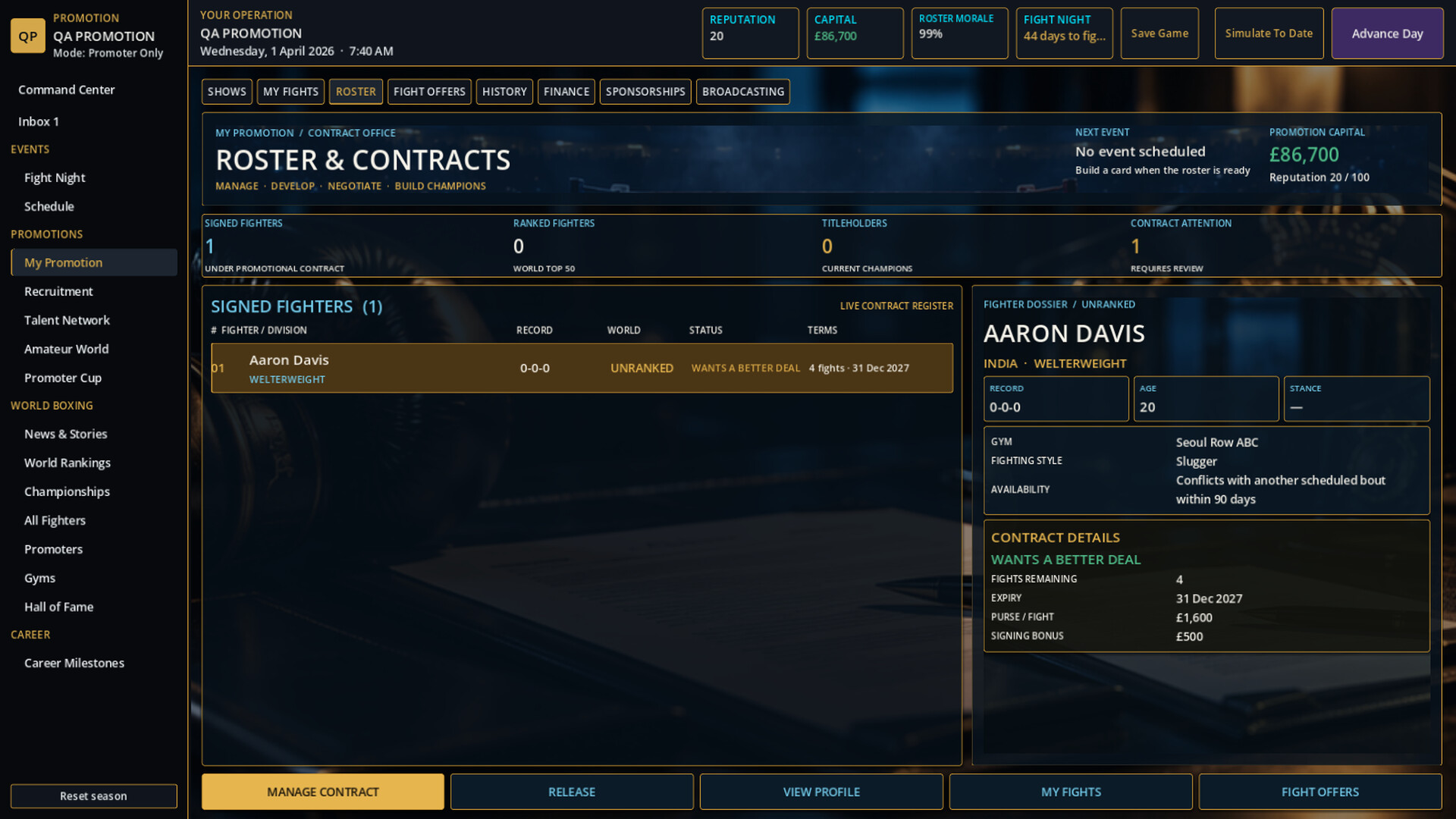 THE FIGHT BUSINESS: BOXING MANAGER screenshot 5