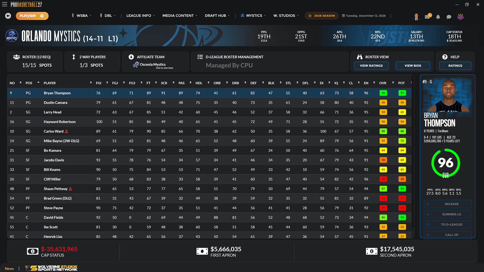 Draft Day Sports: Pro Basketball 27 screenshot 5