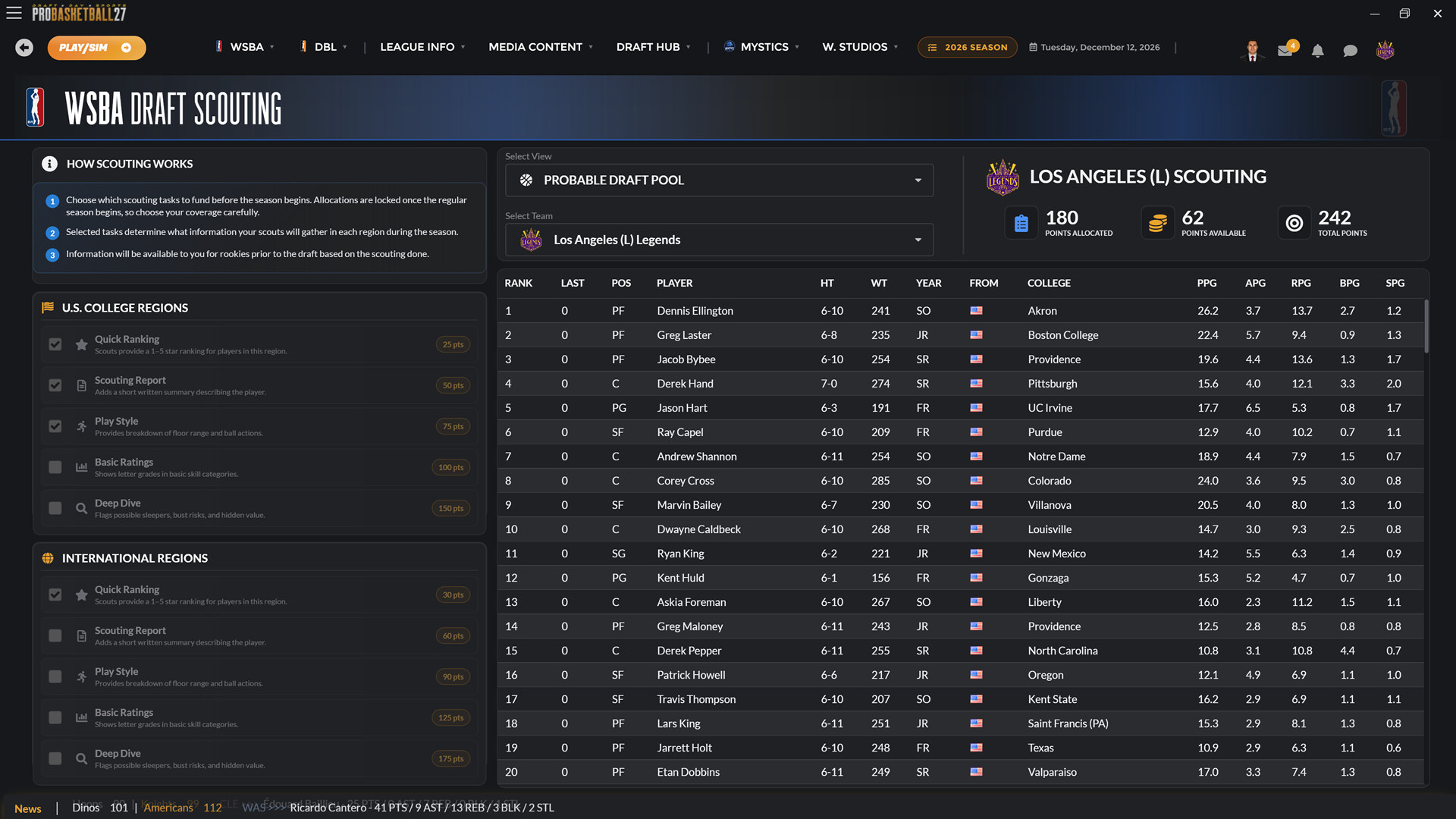 Draft Day Sports: Pro Basketball 27 screenshot 3