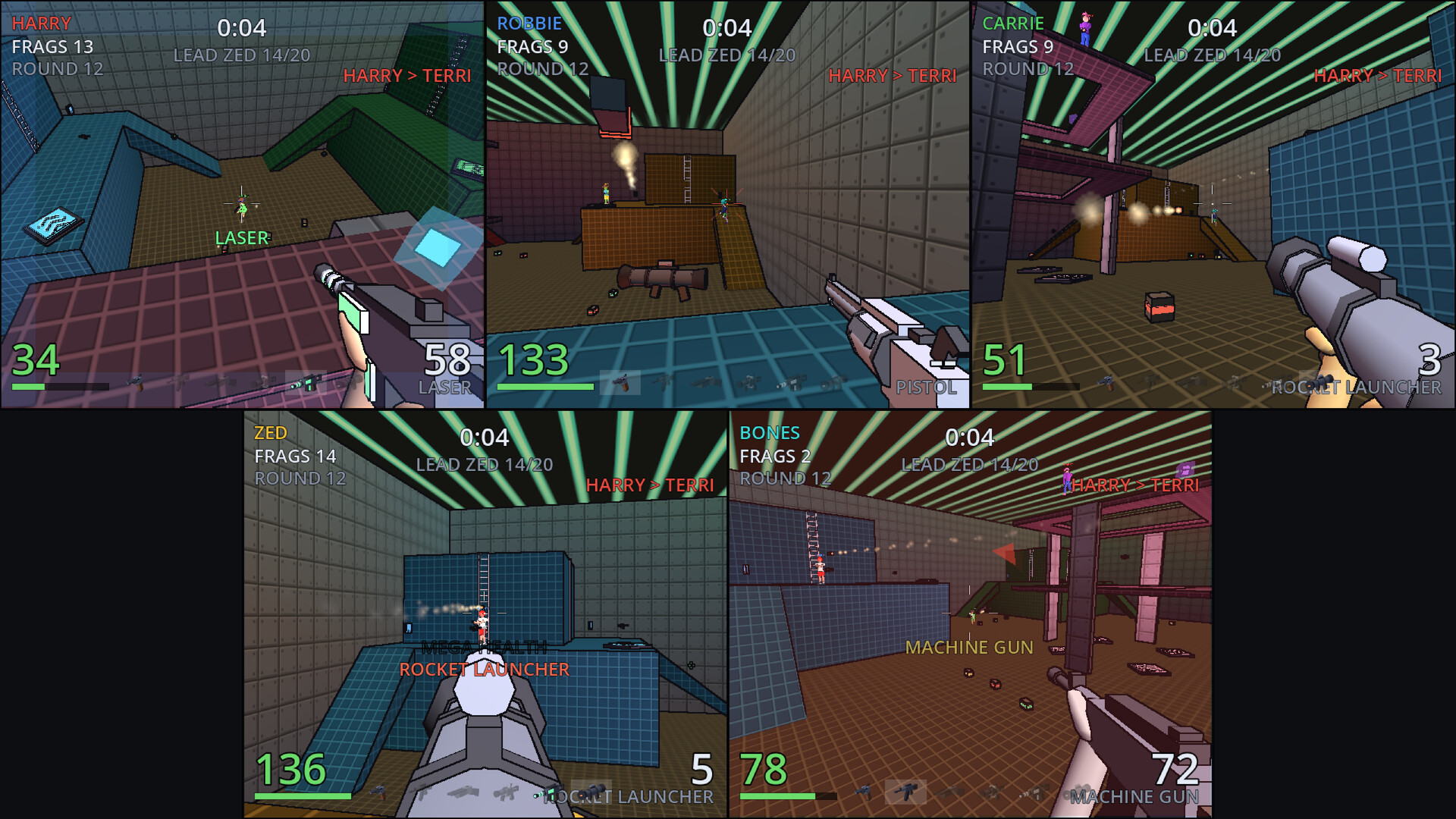 Sixshooters: A 6 Player Split-Screen FPS screenshot 4