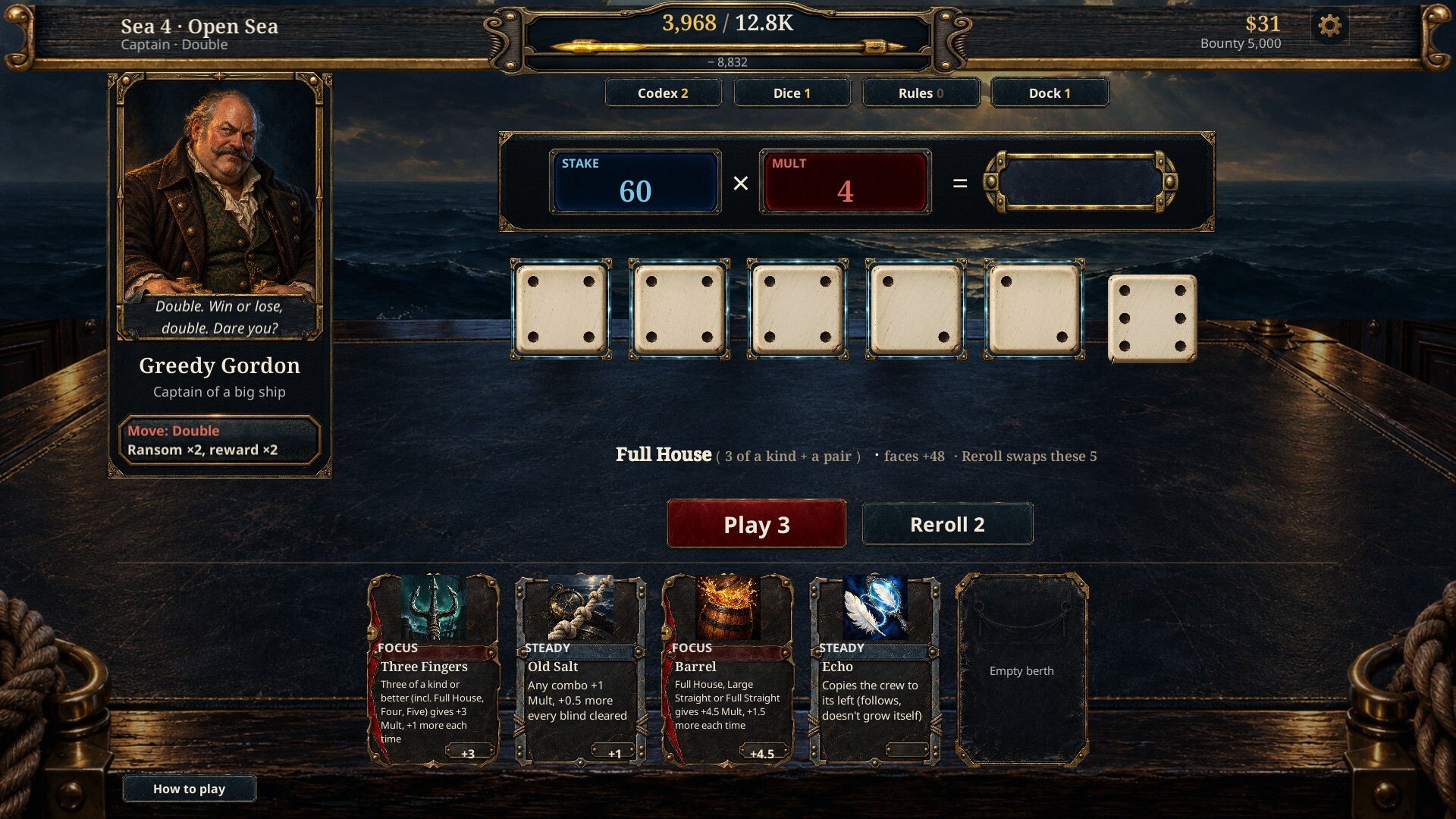 Doubloon: Pirate Dice Roguelike screenshot 2