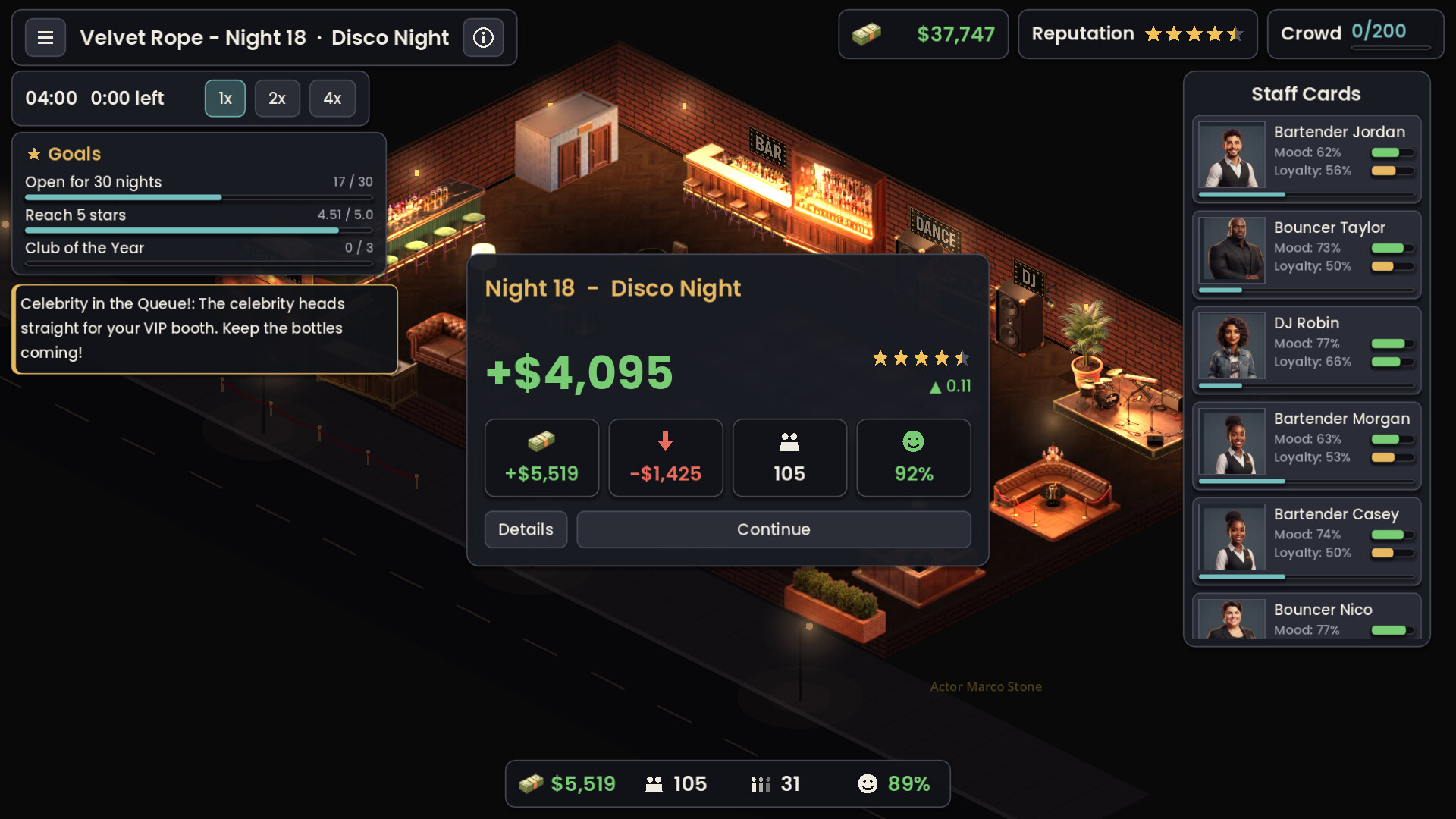Velvet Rope: Nightclub Manager screenshot 4