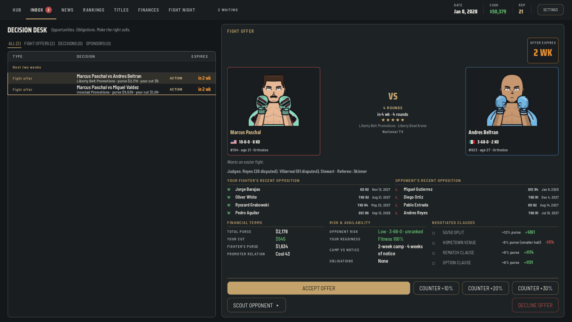 Mouthpiece Boxing Manager screenshot 2