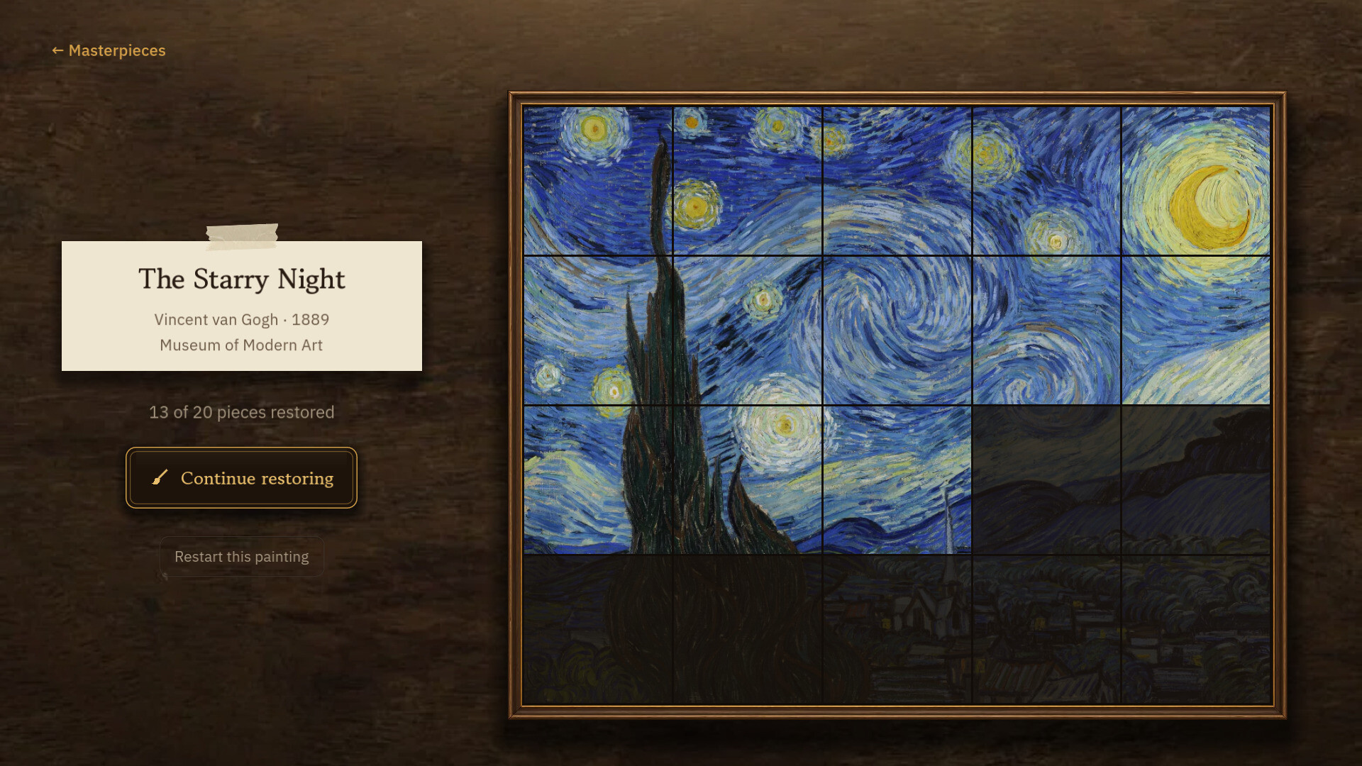 The Restoration Studio: Masterpiece Nonograms screenshot 2