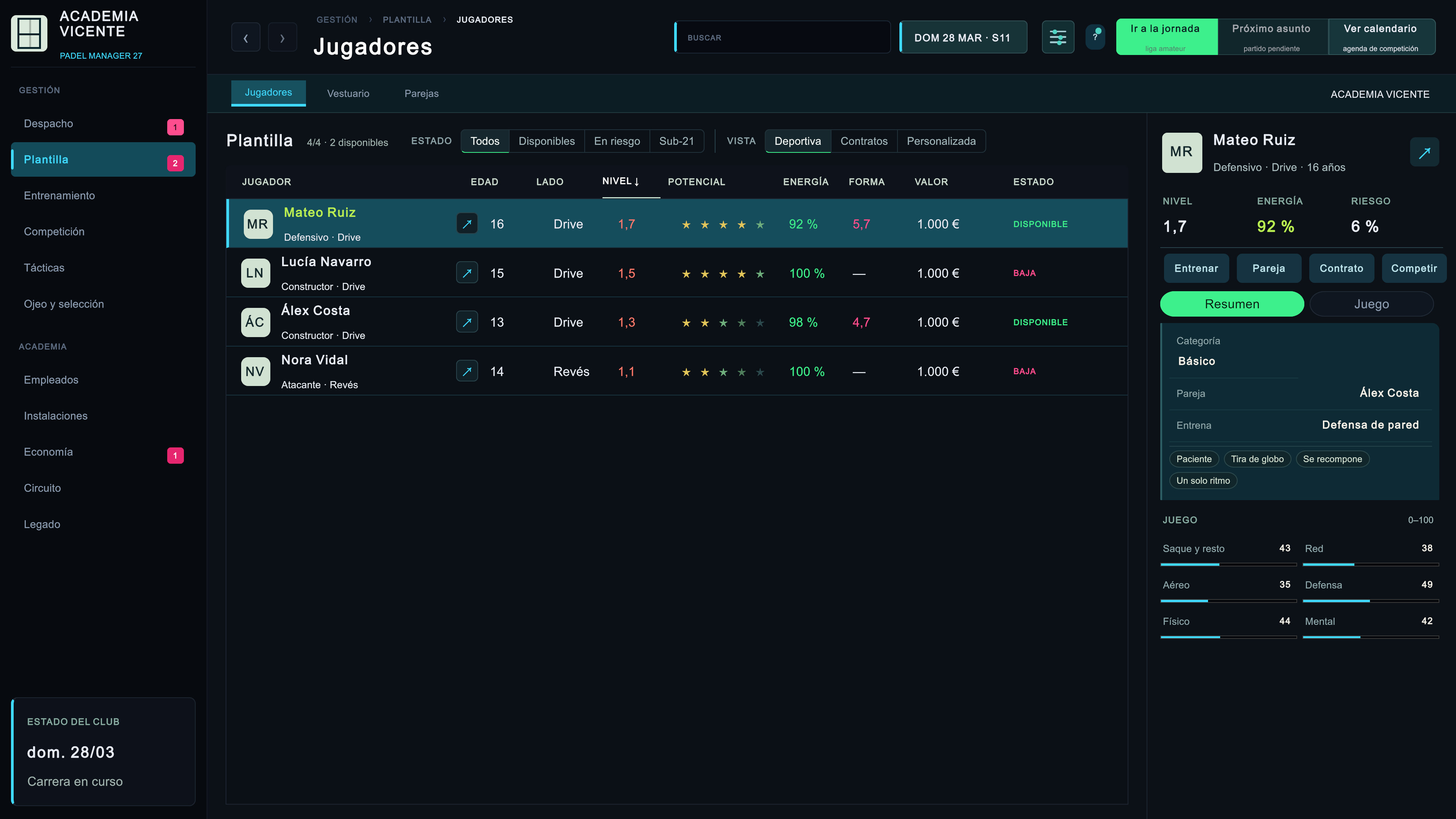 Padel Manager 27 screenshot 3