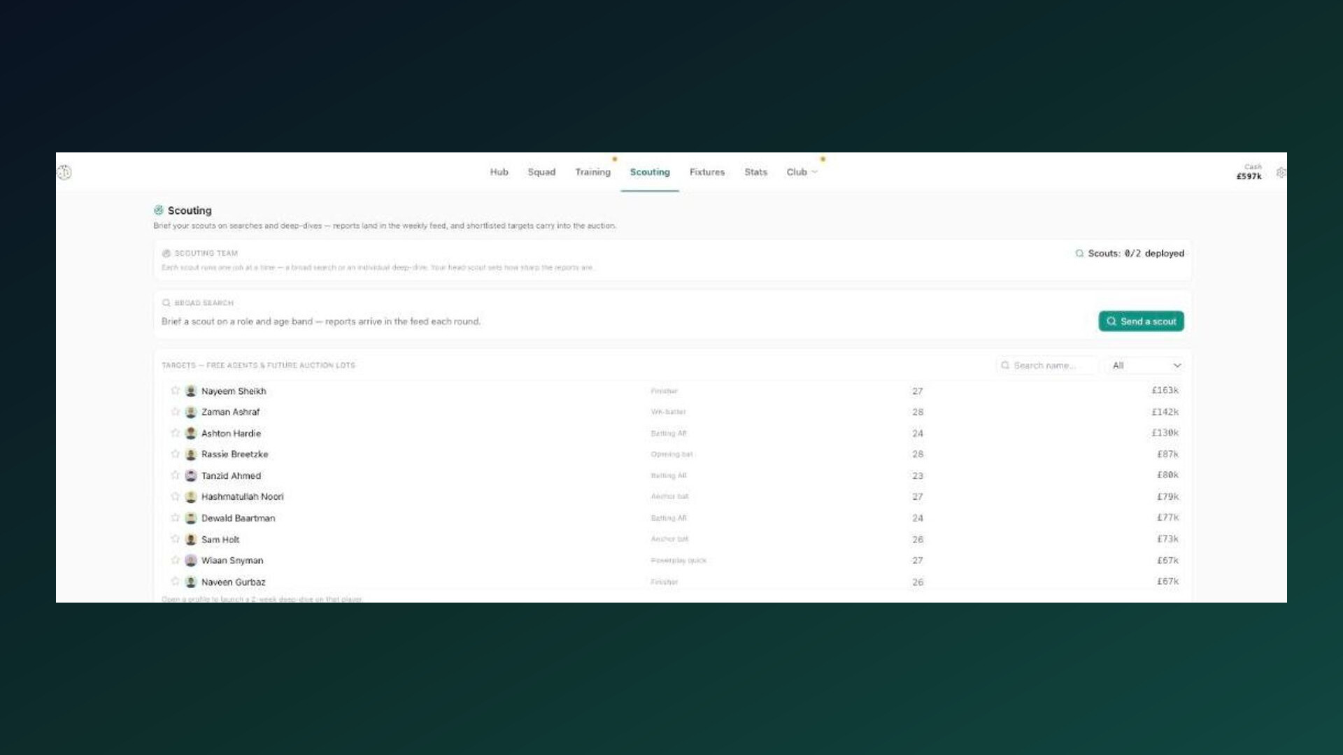 Cricket Franchise Manager screenshot 3