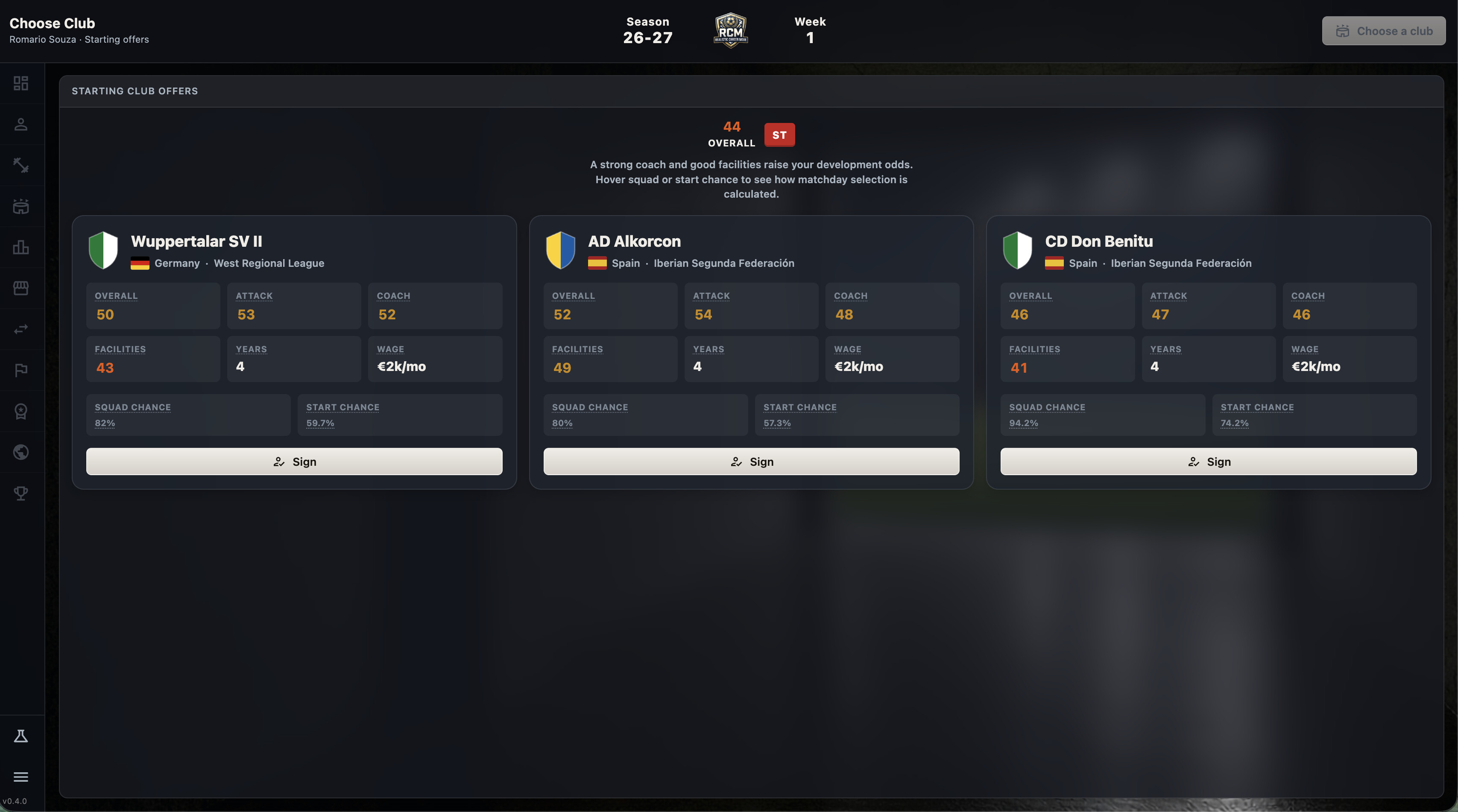Realistic Football Career screenshot 1
