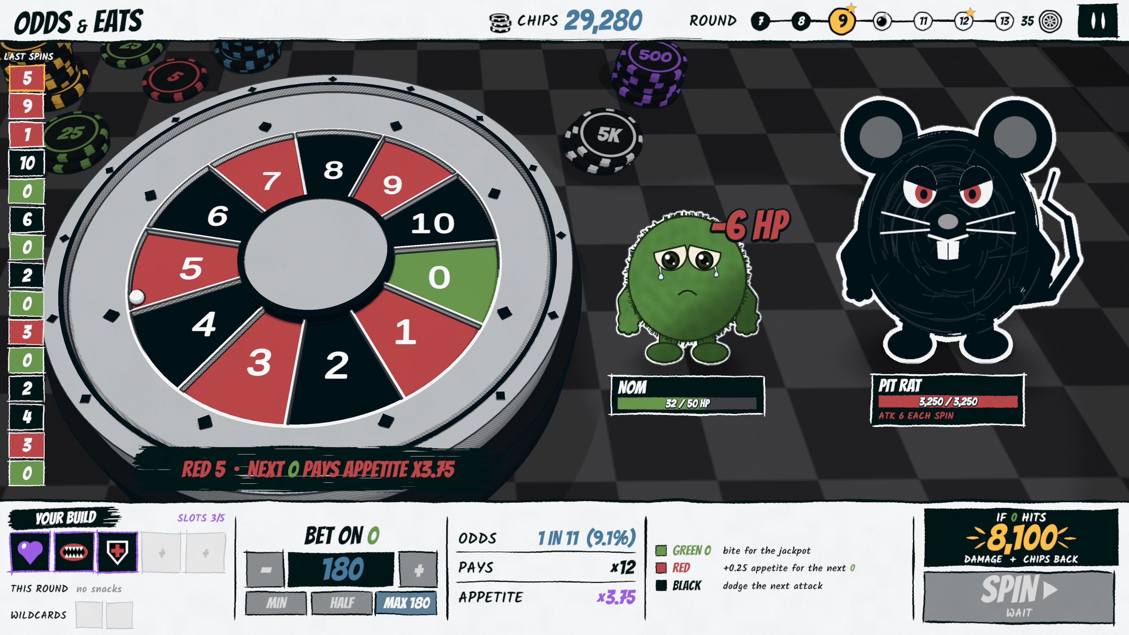 Odds & Eats: A Roulette Roguelike screenshot 2