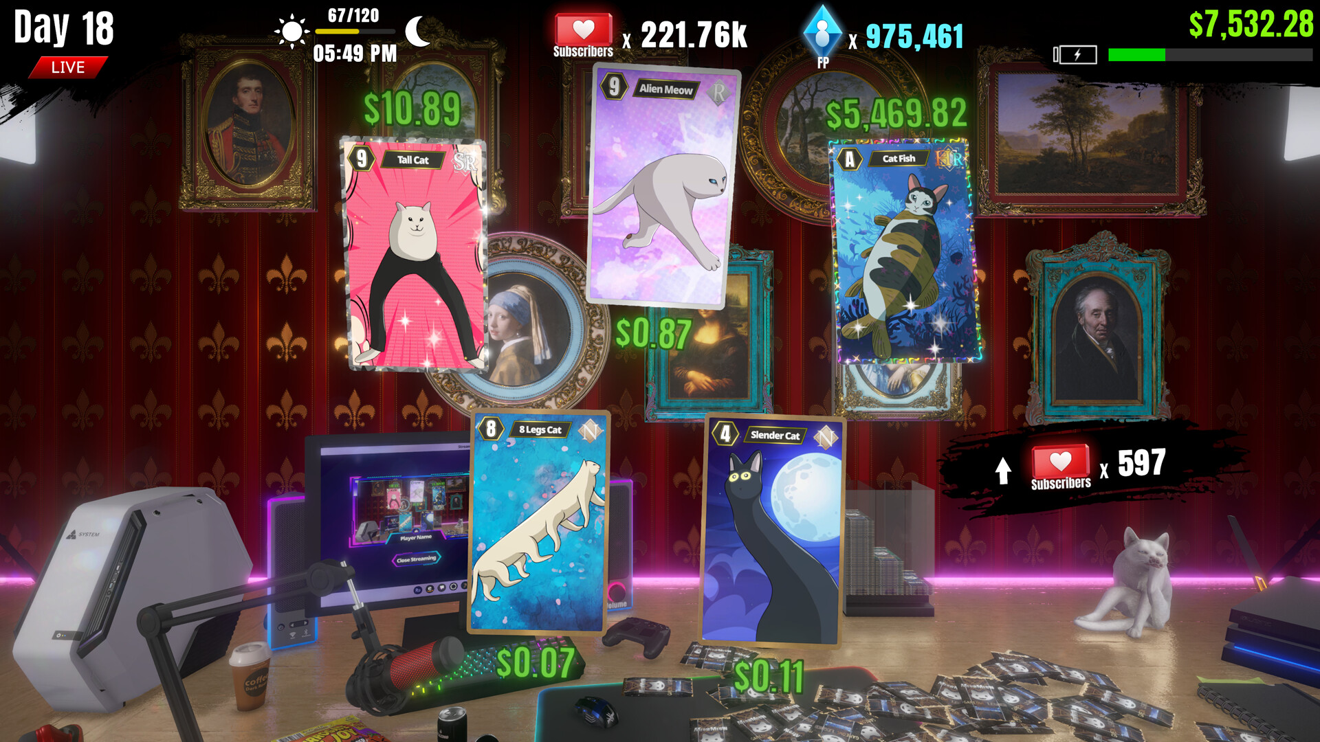 MeowMeow TCG: Rip & Ship Streamer Simulator screenshot 1