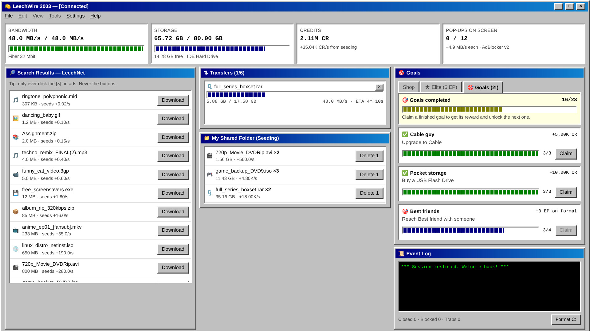 LeechWire 2003 screenshot 5