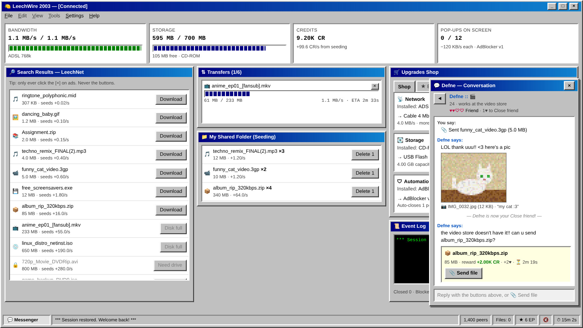 LeechWire 2003 screenshot 2